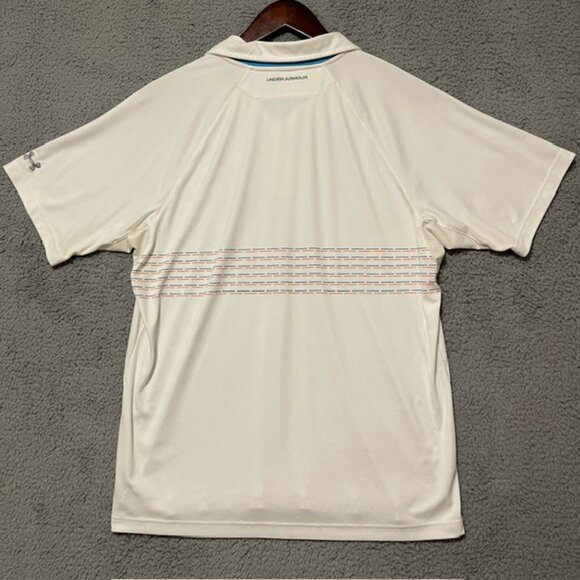 Under Armour Golf Polo Mens XL HeatGear Loose White Athletic Golf Shirt Preppy - Picture 7 of 15